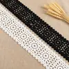 Ribete de encaje de malla de 8.5 cm, patrón floral geométrico calado, accesorio para ropa, ribete decorativo blanco y negro, adecuado para cortinas y manteles