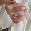 Anel liso estilo coreano irregular prata de lei 925 anel versátil design feminino nicho estilo ins anel de combinação não desbota