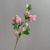 Clavo Artificial de Siete Hojas, Lila y Flores de Osmanthus para Paisajismo Natural Estilo Coreano, Bodas y Arreglos Decorativos para el Hogar