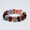 [Juchuan Neón] Pulsera Natural de Cristal de Hueso de Cereza para Mujer, Pulsera Versátil de Ágata Amarilla y Aguamarina al por Mayor