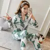 Corea del Sur Dongdaemun Pijamas Nuevos para Mujer Ins Cuadros Rosas y Verdes Ropa de Casa Se Pueden Usar Afuera Cárdigan Fabricante de Ropa Lista Venta al por Mayor