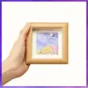 Pastel al Óleo Cuadrado Mini Marco de Fotos Pequeño Marco de Madera Hueco Marco Exterior DIY Obras Infantiles Montaje Marco de Fotos Acuarela
