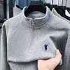Comércio Exterior Transfronteiriço Outono e Inverno Moletom Masculino Meio Zíper Gola Alta Algodão Manga Longa Casual Jaqueta de Alto Padrão Atacado