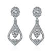 Pendientes de gota de agua de lujo estilo palacio europeo y americano, pendientes retro con micropavé de circonitas, pendientes versátiles personalizados para mujer, venta directa de fábrica.