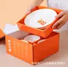 Chengkui Dali Juego de 4 tazones y 2 platos Creativo Vajilla de cerámica para el hogar Traje para Actividades Empresariales Regalo de Membresía Regalo de Acompañamiento