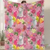Manta de Franela Estampada Digital de Gran Venta, Manta de Oficina para Todas las Estaciones, Manta Gruesa de Dibujos Animados para Aire Acondicionado