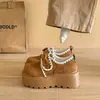 Zapatos Birkenstock de Suela Gruesa para Mujer 2026 Primavera Nuevo Estilo Peludos con Velcro Versátiles Mocasines Casuales que Aumentan la Altura para Personas Bajitas