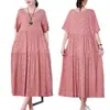 Vestido para Mulheres, Comprimento Médio, Vestido de Verão para Mãe, Vestido Longo de Algodão e Seda Acima do Joelho, Roupa para Mulheres de Meia-Idade, Vestido de Praia Curto-Manga Tamanho Grande para Mulheres