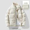 Invierno Estilo Hong Kong Tela de pana Acolchado de algodón Moda Marca de moda Abrigo acolchado de algodón para parejas Abrigo con cuello alto para hombre 2023