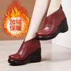 Zapatos Martin de Punta Redonda con Tacón de Cuña para Mujer 2025 Otoño e Invierno Nuevo Estilo Plataforma Suela Gruesa Impermeable Plataforma Forrado de Borrego Espesado Talla Grande Botines Cortos para Mujer
