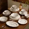 Conjunto de Tigela e Prato Cerâmicos Estilo Francês Retrô, Cor Esmaltada Personalizada, Alto Valor Estético, Louça de Cerâmica para Atacado