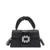 La Popular Bolsa Cuadrada Pequeña Versátil de Este Año, Estilo Otoñal, Bolso Cruzado Simple y de Moda, Bolso de Mano con Diamantes Brillantes, Bolso de Hombro Exquisito