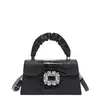 Bolsa Quadrada Pequena de Diamante da Moda 2024 Nova Linda Bolsa de Mão com Personalidade Bolsa Feminina Elegante Bolsa de Ombro Transversal Texturizada