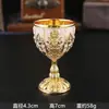 Copas pequeñas de tallo con diseño de rosas, copas de vino pequeñas, vasos individuales, copas de licor de alta gama estilo europeo, copas de vino pequeñas de metal creativas y retro para uso doméstico