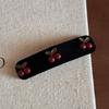 Pinza Retro de Cereza Roja para Mujer, Clip Pequeño de Terciopelo Negro, Clip Bb de Otoño e Invierno, Clip para Flequillo Dulce y Lindo, Nuevo Accesorio para el Cabello
