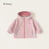 Bangxuan Huzhou Zhili Ropa Infantil Chaqueta Rosa con Capucha para Niñas Abrigo de Bebé Resistente al Viento para Exteriores
