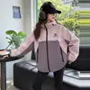 Jaqueta de Esqui Feminina 2026 Roupa Externa Casual Estilosa para Crianças Primavera e Outono Três em Um Forro Removível Jaqueta Corta-vento