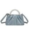 Bolso Nube Texturizado de Moda Estilo Coreano 2025 Nuevo Bolso de Mano con Perlas para Mujer Bolso Mini Plegado de Hombro Cruzado