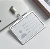 Juego de tarjetas de aleación de aluminio horizontal de tamaño pequeño, tarjeta de trabajo de enfermera, médico, insignia, certificado, etiqueta, clip comercial de metal