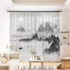 Cortina Estilo Chino para Toda la Casa Nuevo Estilo Zen Chino Estilo Zen Paisaje de Grullas País de las Maravillas Sala de Estar Dormitorio Pantalla de Ventana para Sombreado
