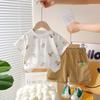 Conjunto de Verano para Niño Moderno Bebé Dinosaurio Cuello Redondo Manga Corta Ropa Infantil Niño Pequeño Conjunto de Dos Piezas Moderno