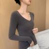 Novo Suéter Slim de Caxemira com Decote V para Mulheres para Outono e Inverno 2025 com Mangas Longas Listradas e Camisa Versátil para Usar por Baixo