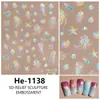 Redanco Nuevo 5D Estampado Medusa Oceánica Estrella de Mar Concha Luz Pegatina para Uñas Manicura Pegatina Estéreo para Uñas He-1138