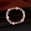 Pulseira estampada com contas de cristal, luxo leve com toque sofisticado, versátil e estilosa, design simples, acessório de mão versátil