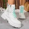 Botas Martin de suela gruesa y tacón grueso de gran tamaño para mujer para comercio exterior transfronterizo, nuevas botas cortas con cremallera lateral de moda estilo británico otoño e invierno 2026