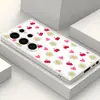 Estampa integral de cerejas, margaridas e corações, estilo doce e feminino, capa para celular Samsung S22/S23 Ultra, anti-queda, capa macia de cobertura total