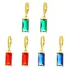 Brincos retangulares de ouro de areia vietnamita versão coreana atacado brincos de zircônia Joker moda com joia de pedra brincos de temperamento