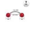 Mulsanne F136 Aleación de Titanio Clavo de Ceja Rosca Externa Bola de Barro Varilla Curva Shambhala Hueso de Ceja Completo de Diamante Puente Nasal Clavícula Clavo