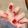 Uñas Portátiles Hechas a Mano, Puntas de Uña de Longitud Media con Forma de Almendra, Parches para Uñas Estilo Ins al por Mayor, Uñas Postizas Portátiles Ojo de Gato