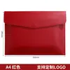 Bolsa de Documentos de Cuero A4 Bolsa de Documentos Personalizada Bolsa de Información Impermeable Oficina de Negocios Botón a Presión Bolsa de Almacenamiento Engrosada Logo Impreso
