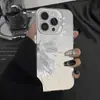 Adecuado para Apple 16pro Funda para teléfono móvil 14 Nuevo 13 Personalidad 12 Moda 11 Mujeres 10 pulgadas Alta gama Sense Plata Lámina Mariposa