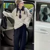 Conjunto Estiloso de Camisa Polo e Moletom para Meninas, Estilo College, Roupa de Outono para Meninas Maiores, Conjunto Casual de Duas Peças Tendência para Crianças