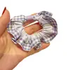 Elásticos de Cabelo Pequenos Xadrez com Babados, Elásticos de Cabelo de Alta Elasticidade, Acessórios de Cabelo no Atacado