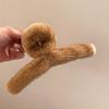 Clip de peluche colorido de otoño e invierno, tocado de clip grande, clip de tiburón peludo, horquilla de temperamento de alto grado, cabeza trasera femenina