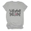 Amazon eBay sitio independiente moda casual mujer voleibol mamá estampado de leopardo cuello redondo camiseta