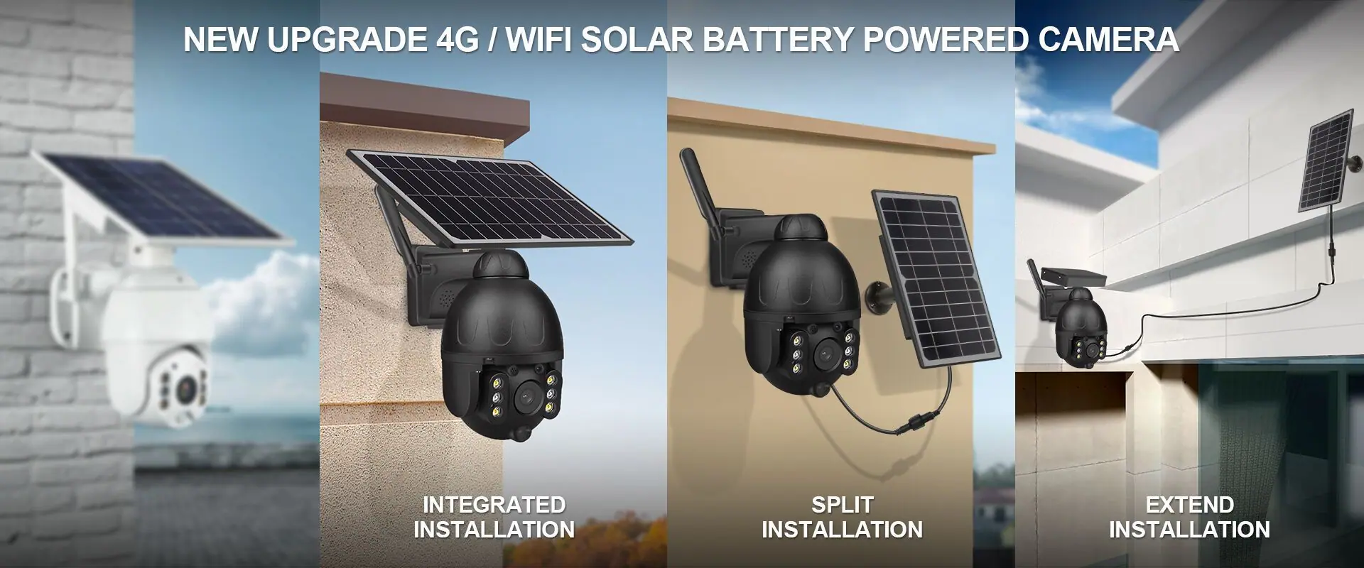 800万无线 WiFi双目摄像机 跨境4G太阳能监控4倍10
