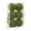 Conjunto de Bolas de Natal com Flocagem 8cm Pingente DIY Atmosfera de Natal Caixa com Decoração para Árvore de Natal Bola Pingente Pronta para Venda