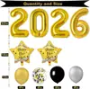 Set de Globos de Año Nuevo 'Hola 2027' de Una Pieza, Botella de Vino, Globos de Papel de Aluminio de Estrella de Cinco Puntas, Decoraciones para Fiesta de Año Nuevo