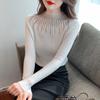 Moda Suéter de Cuello Alto Medio con Pedrería Caliente Suéter de Punto para Mujer 2023 Otoño e Invierno Nuevo Top Camiseta Base de Ajuste Slim Interior para Mujer
