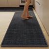 Alfombra de Piso de Lino Transfronteriza Combinación de Dos Piezas Alfombra de Piso de Cocina Secado Rápido Tejida de Sisal Fácilmente Absorbente Alfombra Antideslizante