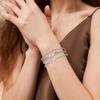 Pulsera Europea y Americana Transfronteriza Popular Brillante de Pedrería Brazalete Personalizado en Capas Brazalete de Tenis Regalo para Baile de Graduación de Niñas