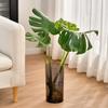 Adornos de Jarrón Acrílico, Arreglo Floral para Sala de Estar, Cultivo en Agua Transparente, Tubo Recto, Bambú Rico, Sensación Hidropónica, Anti-Caída