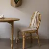 Silla con Respaldo de Ratán Tejido Usada B&B Retro Natural Ratán Real Silla para Mesa de Comedor Silla de Comedor para el Hogar Silla de Ocio para Balcón
