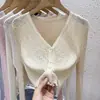 Chaqueta Cardigan Fina de Punto Corta Estilo Coreano Suave con Botones de Perla para Mujer Primavera y Verano 2026 Nuevo Top Protector Solar