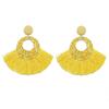 Nuevos pendientes bohemios para mujer, moda transfronteriza europea y americana, pendientes creativos para mujer, pendientes con borlas en forma de abanico hechos a mano.