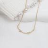 Zircônio francês suave 18k design simples de nicho senso de verão versátil corrente de clavícula que não desbota colar de sorriso para mulheres